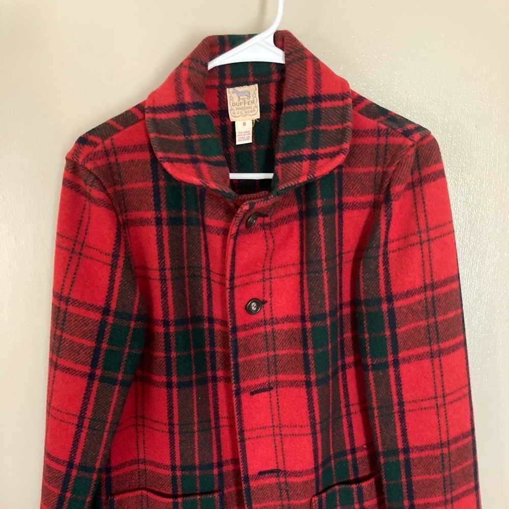 Vintage Plaid Jacket, 75%wool, 25% nylon, for unisex, 2 large outside pockets